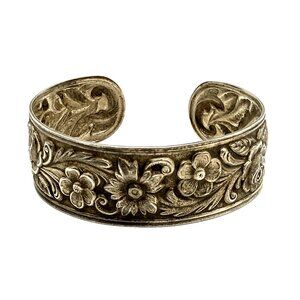 Antique Victorian Edwardian S Kirk & Son Repousse Cuff Bracelet 1880 1900